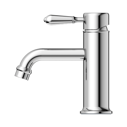 York Straight Basin Mixer With Metal Lever Chrome