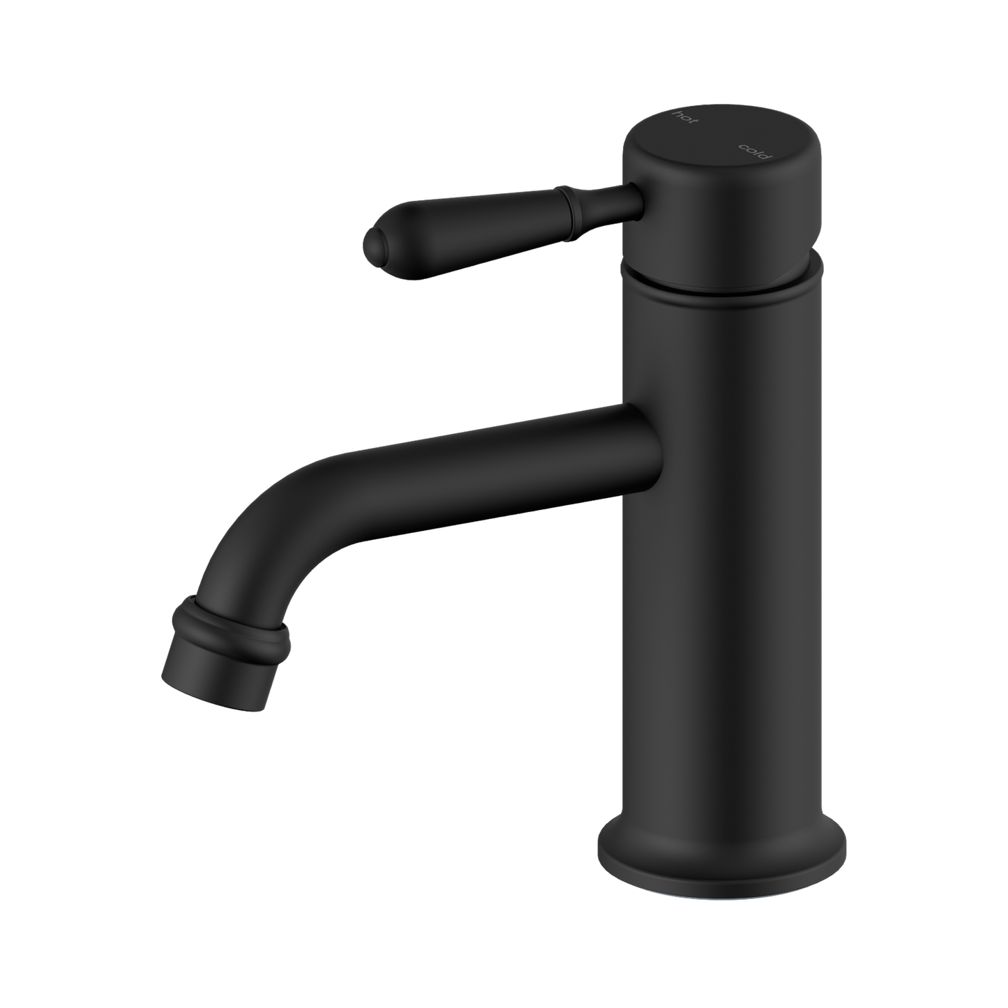 York Straight Basin Mixer With Metal Lever Matte Black