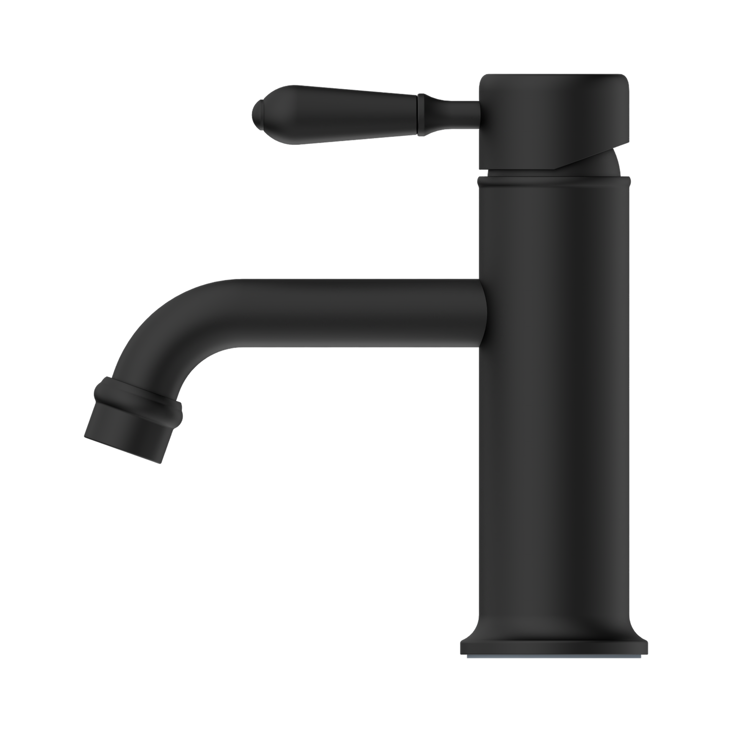 York Straight Basin Mixer With Metal Lever Matte Black