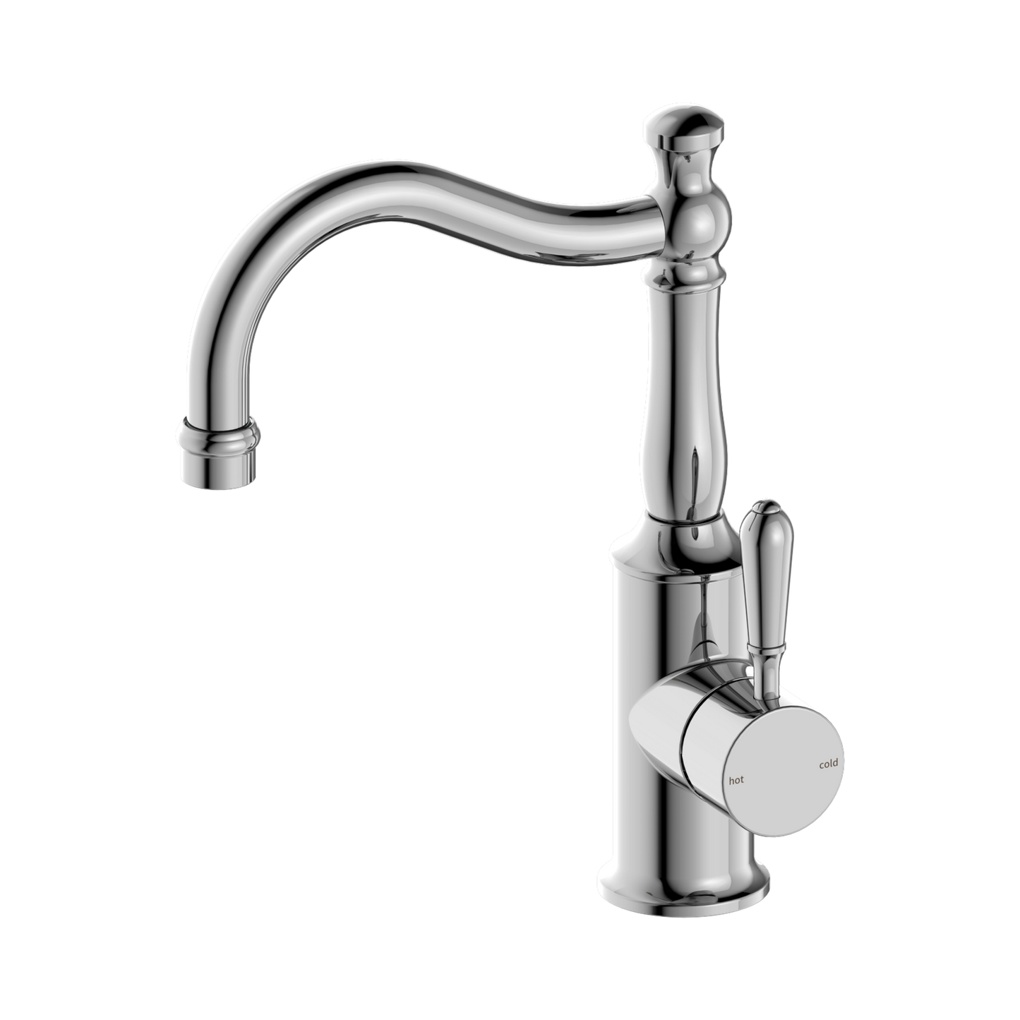 York Basin Mixer Hook Spout With Metal Lever Chrome
