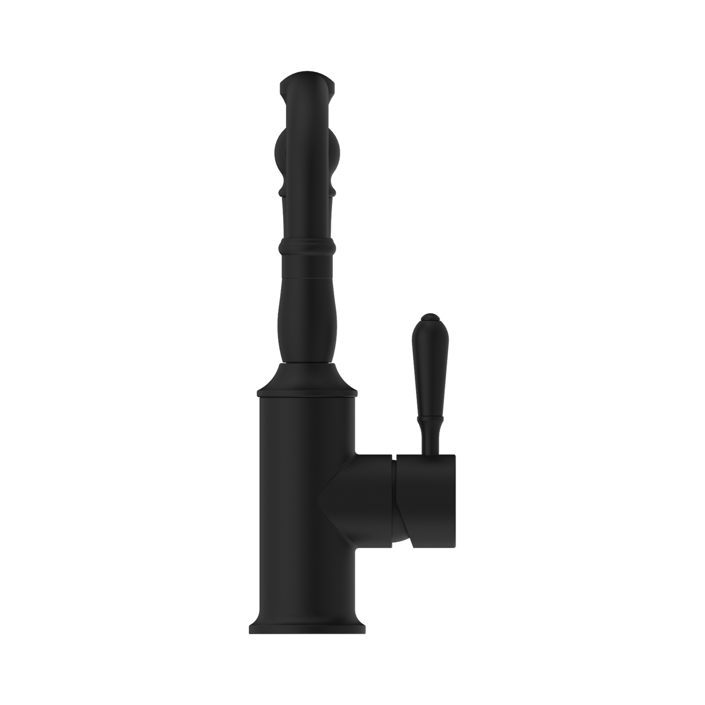 York Basin Mixer Hook Spout With Metal Lever Matte Black