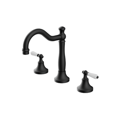 Nero York Basin Set With  Porcelain Lever  NR692102a01MB