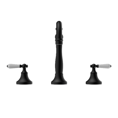 Nero York Basin Set With  Porcelain Lever  NR692102a01MB