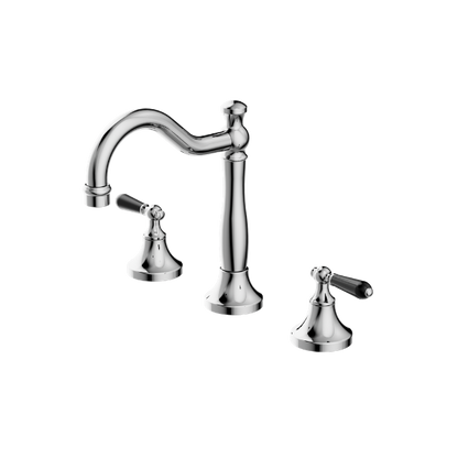 Nero York Basin Set With  Porcelain Lever  NR692102a03CH