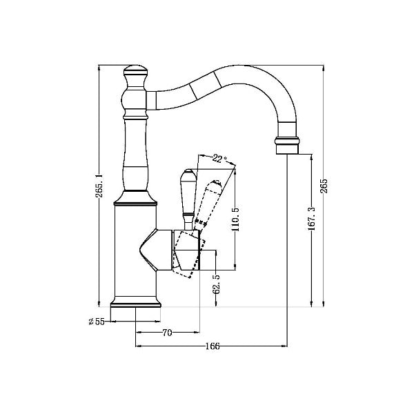 Nero York Basin Mixer Hook Spout