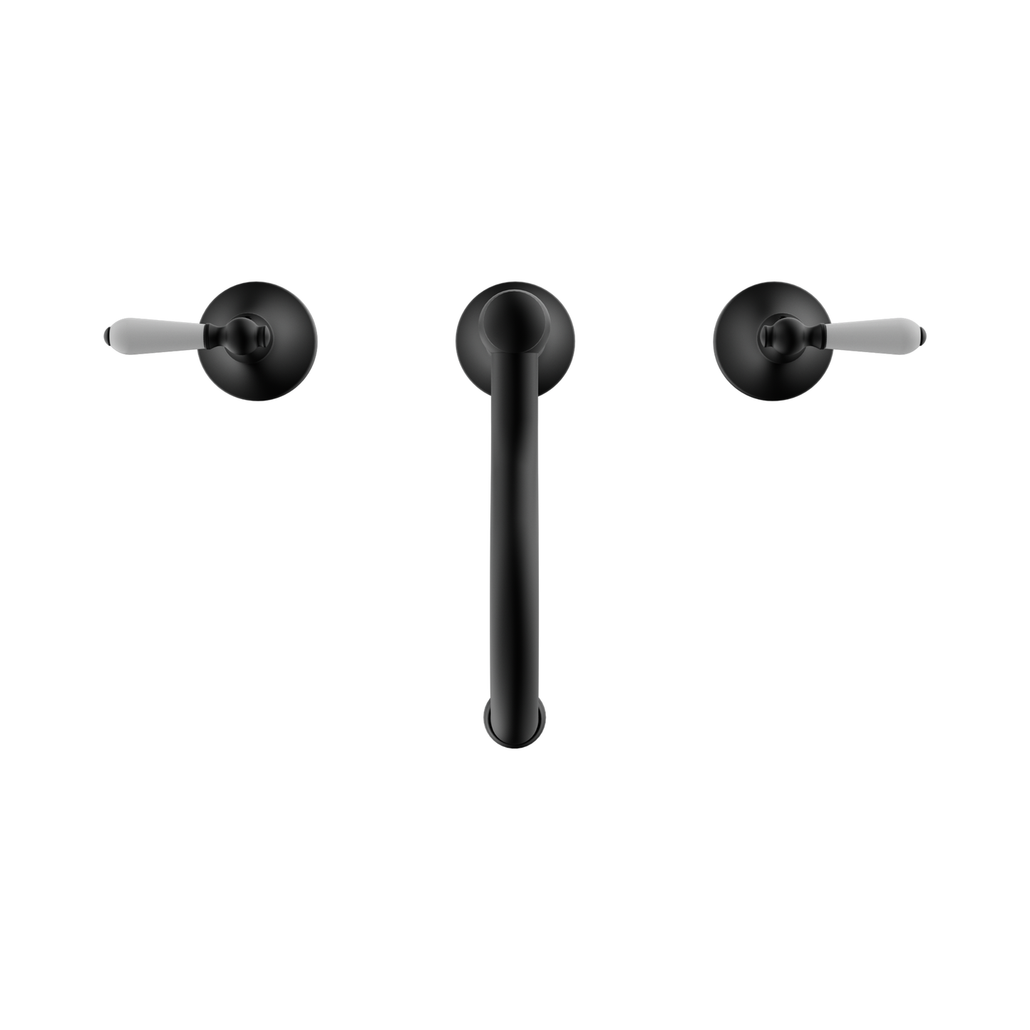 York Basin Set With White Porcelain Lever Matte Black