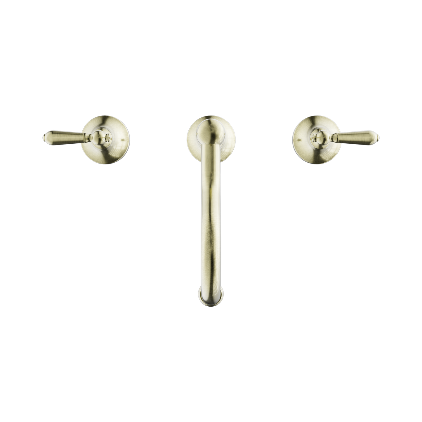 York Basin Set With Metal Lever Aged Brass