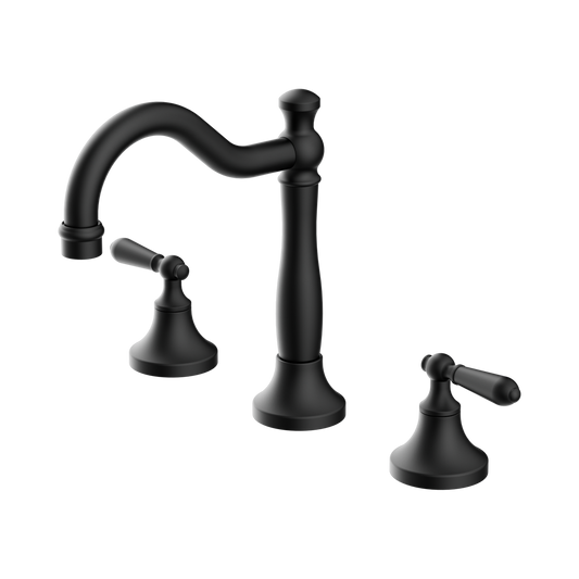 York Basin Set With Metal Lever Matte Black