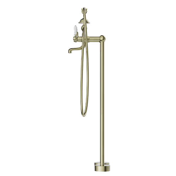 Nero York Freestanding Bath Set With  Porcelain Hand Shower Aged  NR692103a01AB