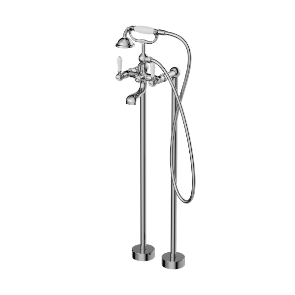 Nero York Freestanding Bath Set With  Porcelain Hand Shower  NR692103a01CH