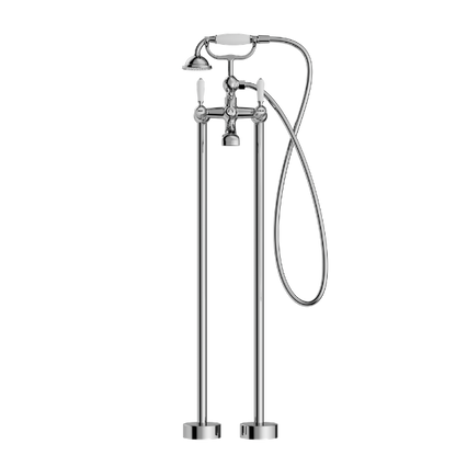 Nero York Freestanding Bath Set With  Porcelain Hand Shower  NR692103a01CH