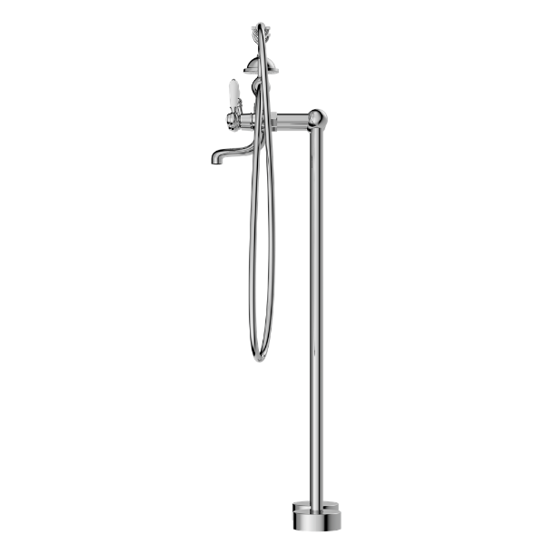 Nero York Freestanding Bath Set With  Porcelain Hand Shower  NR692103a01CH