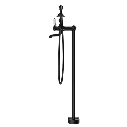 Nero York Freestanding Bath Set With  Porcelain Hand Shower  NR692103a01MB