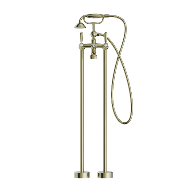 Nero York Freestanding Bath Set With Metal Hand Shower Aged  NR692103a02AB