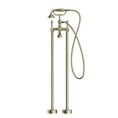 Nero York Freestanding Bath Set With Metal Hand Shower Aged  NR692103a02AB