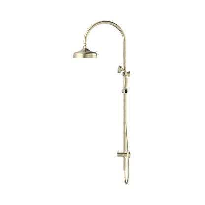 York Twin Shower With Metal Hand Shower Aged Brass
