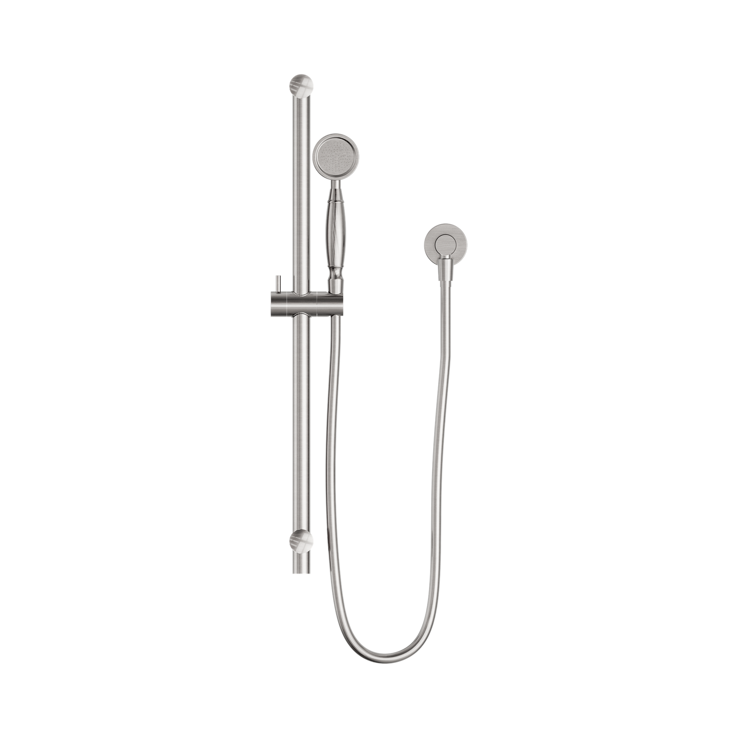 York Shower Rail With Metal Hand Shower Brushed Nickel