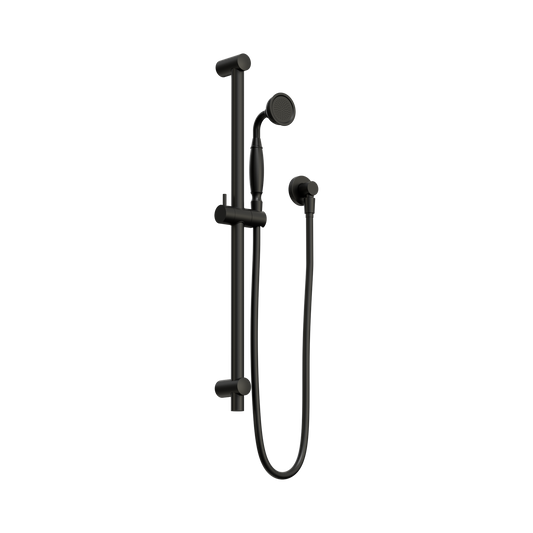 York Shower Rail With Metal Hand Shower Matte Black