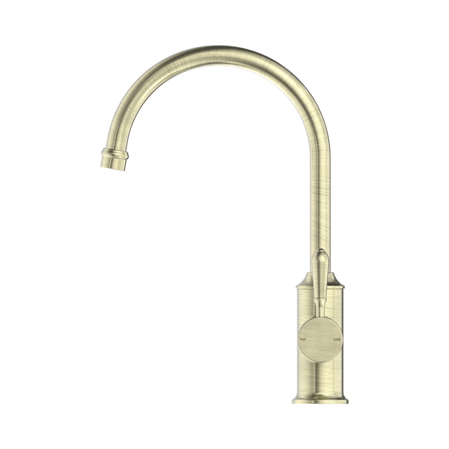 York Kitchen Mixer Gooseneck Spout With Metal Lever Aged Brass