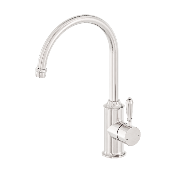 Nero York Kitchen Mixer Gooseneck Spout With Metal Lever  NR69210602BN