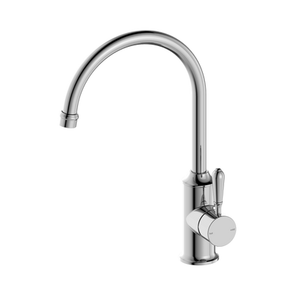 York Kitchen Mixer Gooseneck Spout With Metal Lever Chrome