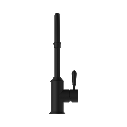 York Kitchen Mixer Gooseneck Spout With Metal Lever Matte Black