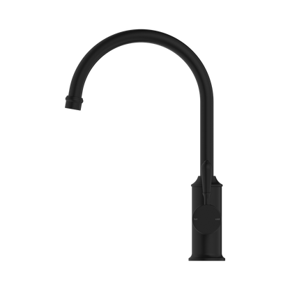 York Kitchen Mixer Gooseneck Spout With Metal Lever Matte Black