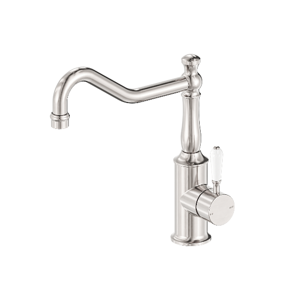 Nero York Kitchen Mixer Hook Spout With  Porcelain Lever  NR69210701BN