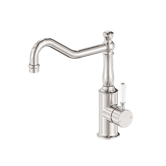 Nero York Kitchen Mixer Hook Spout With  Porcelain Lever  NR69210701BN