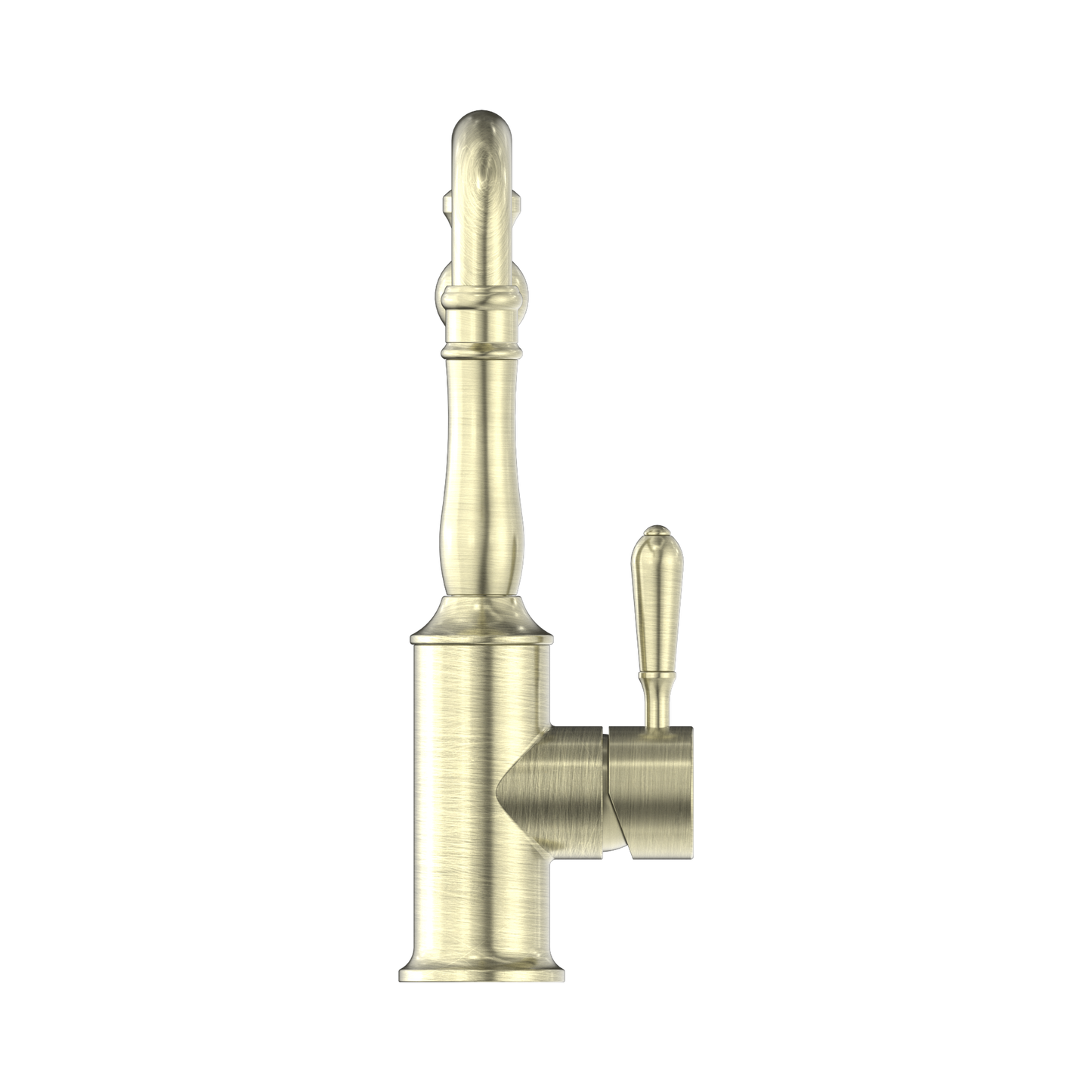York Kitchen Mixer Hook Spout With Metal Lever Aged Brass