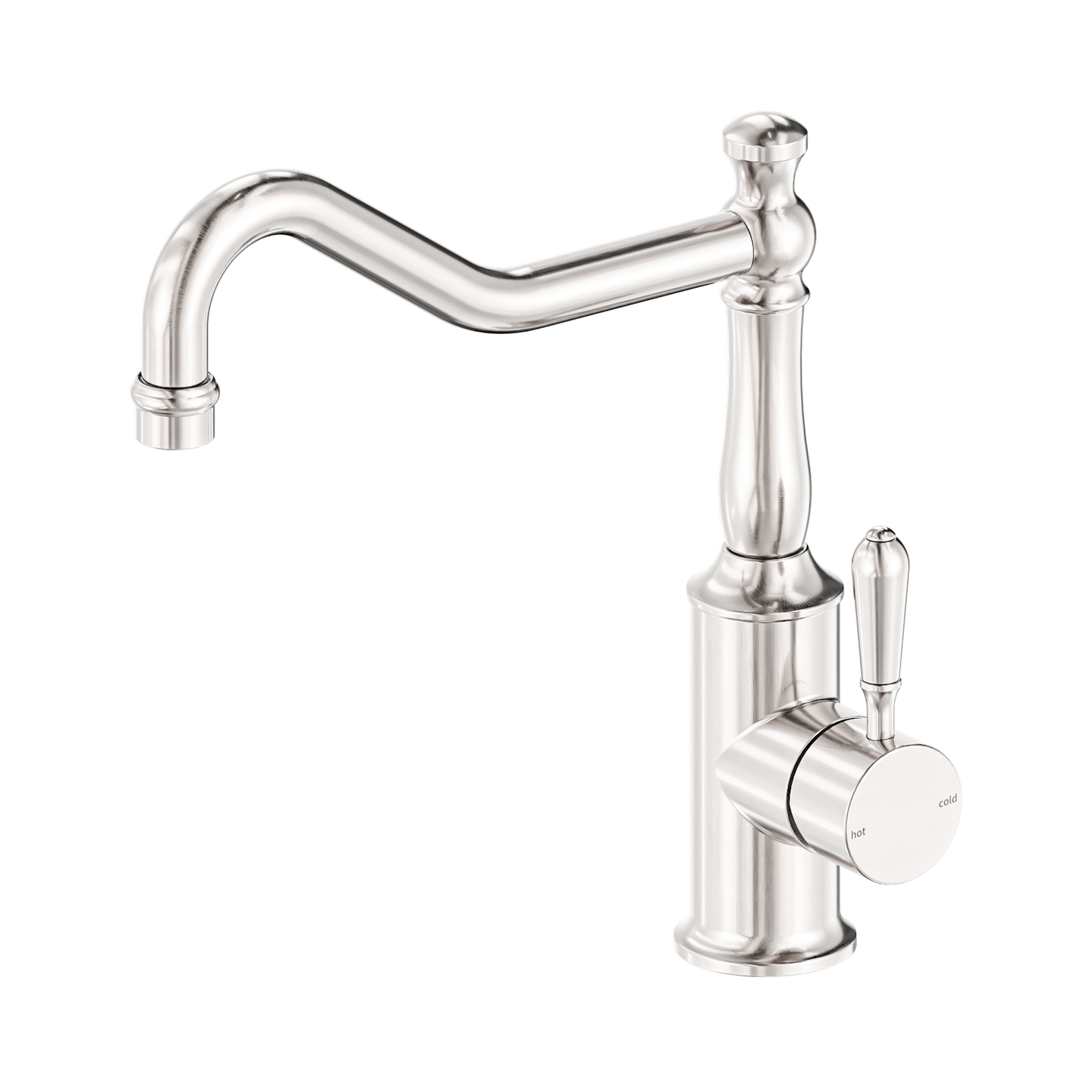 York Kitchen Mixer Hook Spout With Metal Lever Brushed Nickel