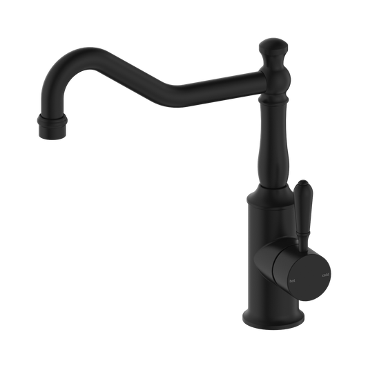 York Kitchen Mixer Hook Spout With Metal Lever Matte Black