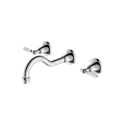 Nero York Wall Basin Set With  Porcelain Lever  NR692107a01CH