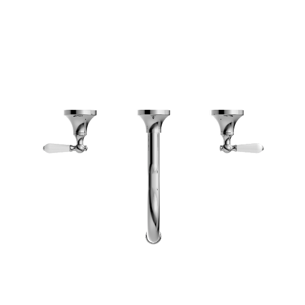 Nero York Wall Basin Set With  Porcelain Lever  NR692107a01CH