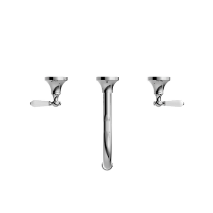 Nero York Wall Basin Set With  Porcelain Lever  NR692107a01CH