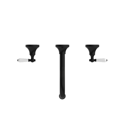 Nero York Wall Basin Set With  Porcelain Lever  NR692107a01MB