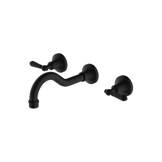 Nero York Wall Basin Set With Metal Lever  NR692107a02MB