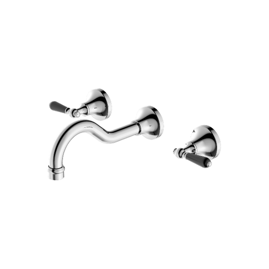Nero York Wall Basin Set With  Porcelain Lever  NR692107a03CH