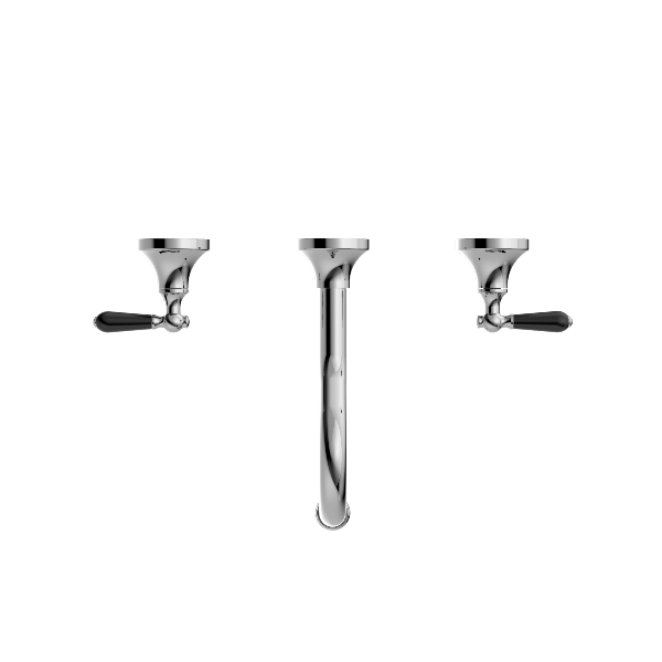 Nero York Wall Basin Set With  Porcelain Lever  NR692107a03CH