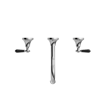 Nero York Wall Basin Set With  Porcelain Lever  NR692107a03CH