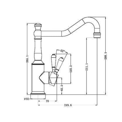 Nero York Hook Spout Kitchen Mixer