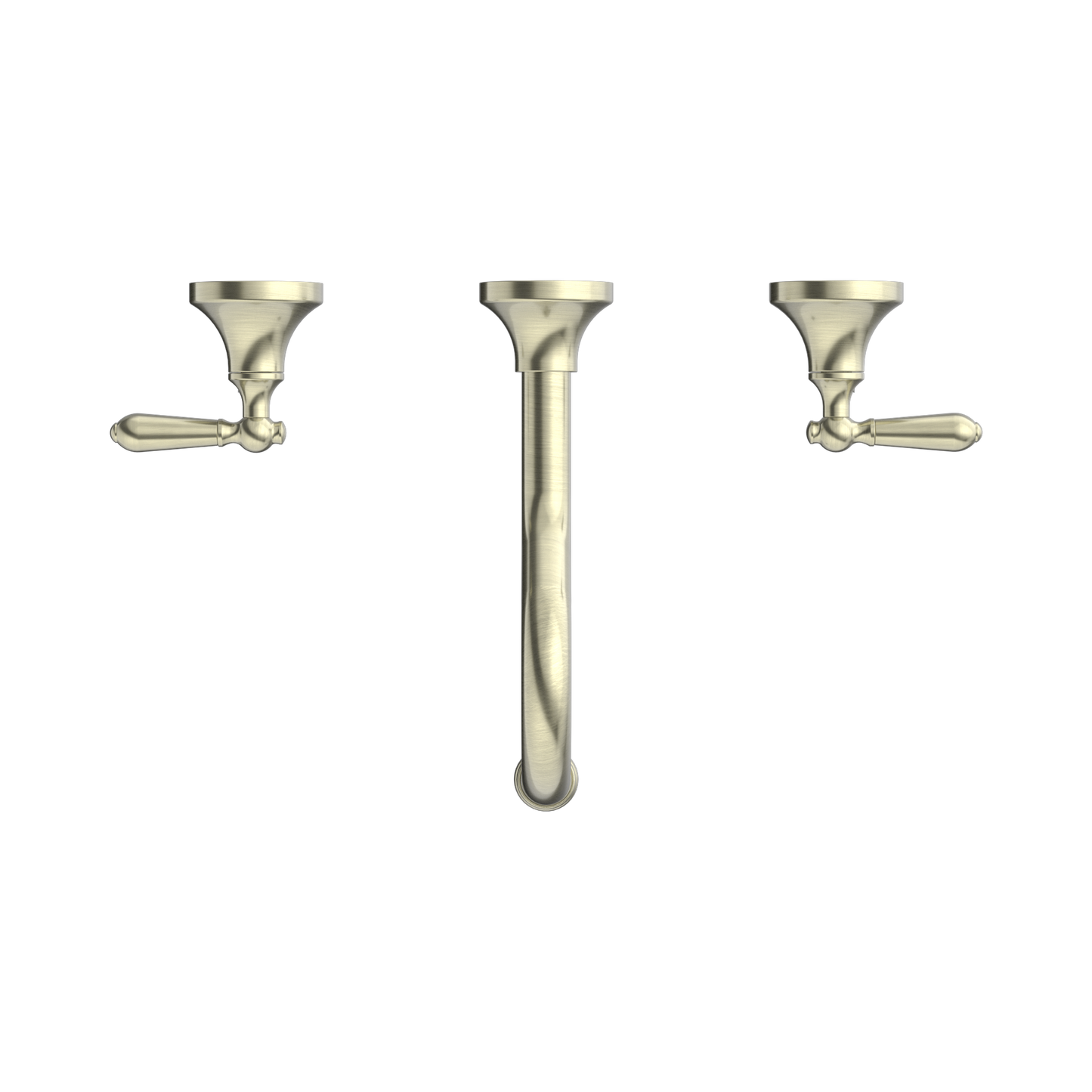 York Wall Basin Set With Metal Lever Aged Brass