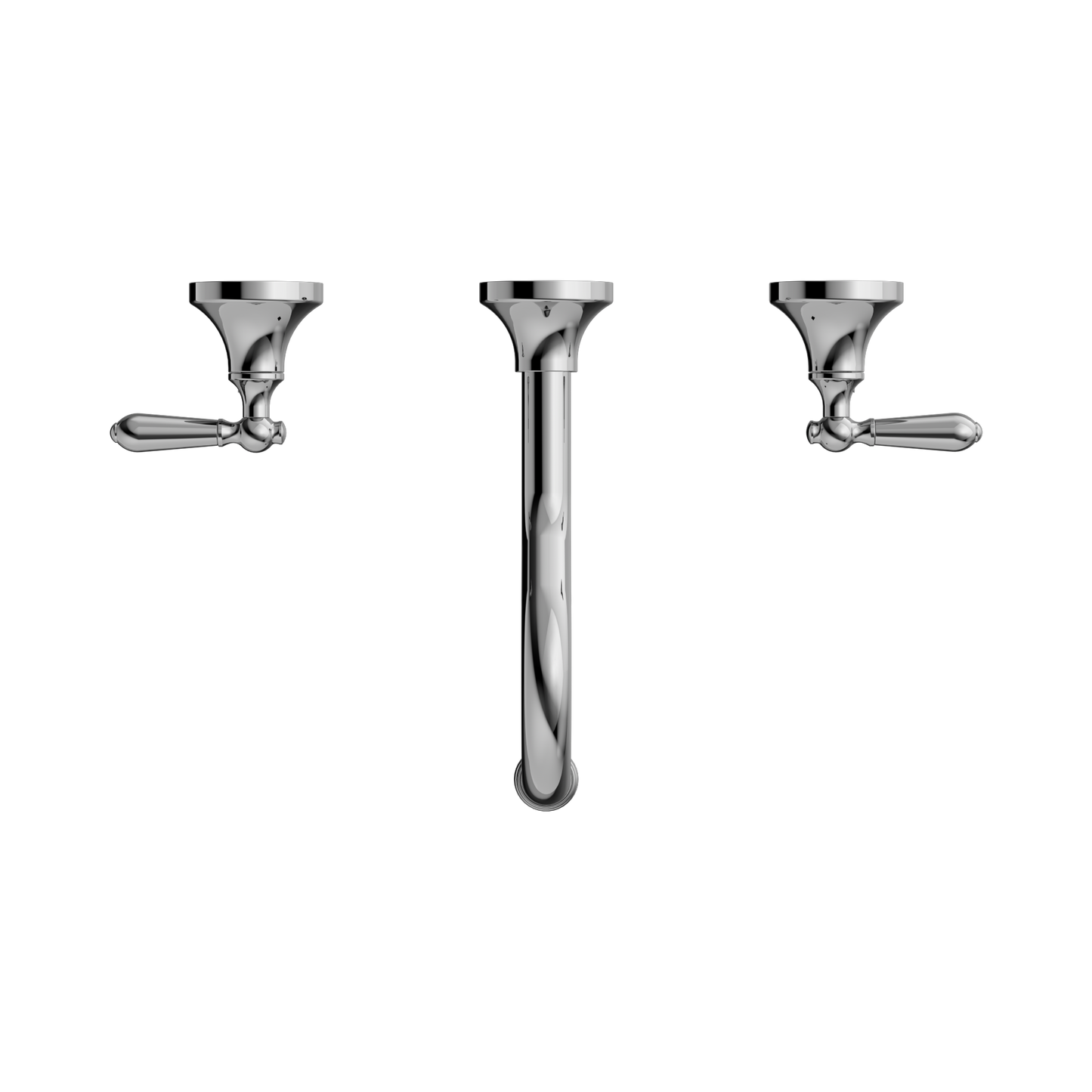 York Wall Basin Set With Metal Lever Chrome