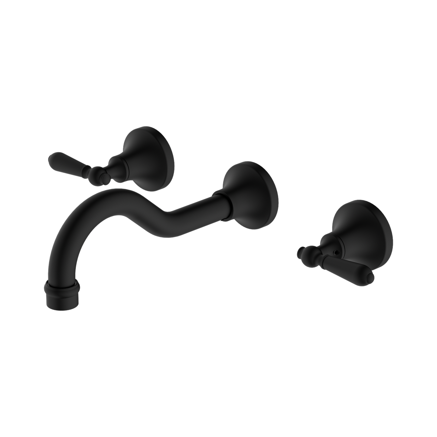 York Wall Basin Set With Metal Lever Matte Black