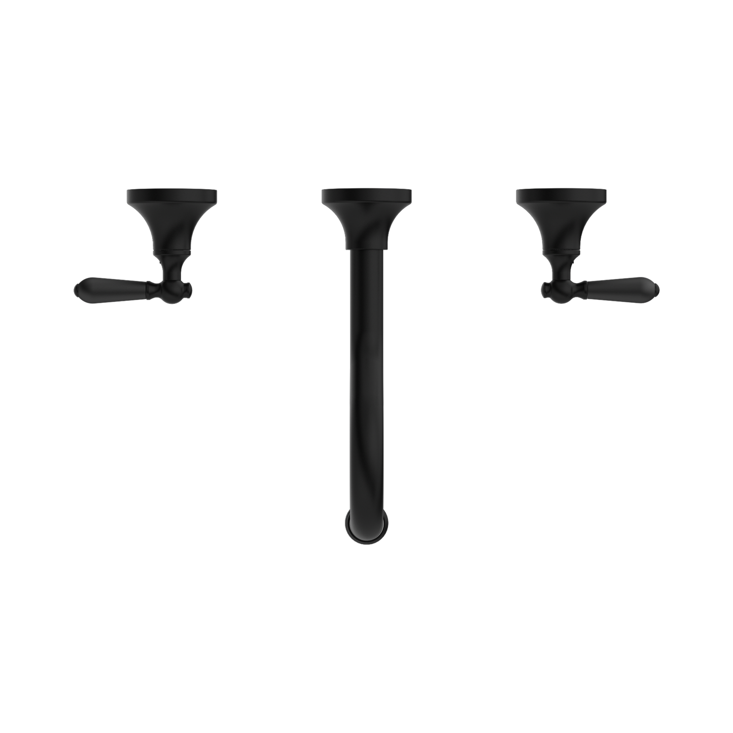 York Wall Basin Set With Metal Lever Matte Black