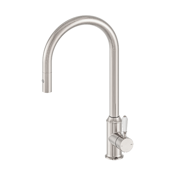 Nero York Pull Out Sink Mixer With Vegie Spray Function With  Porcelain Lever  NR69210801BN