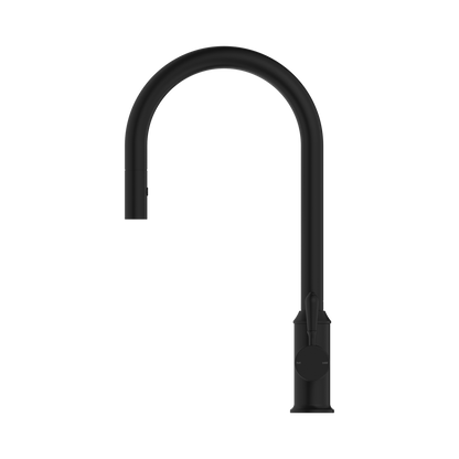 York Pull Out Sink Mixer With Vegie Spray Function With Metal Lever Matte Black