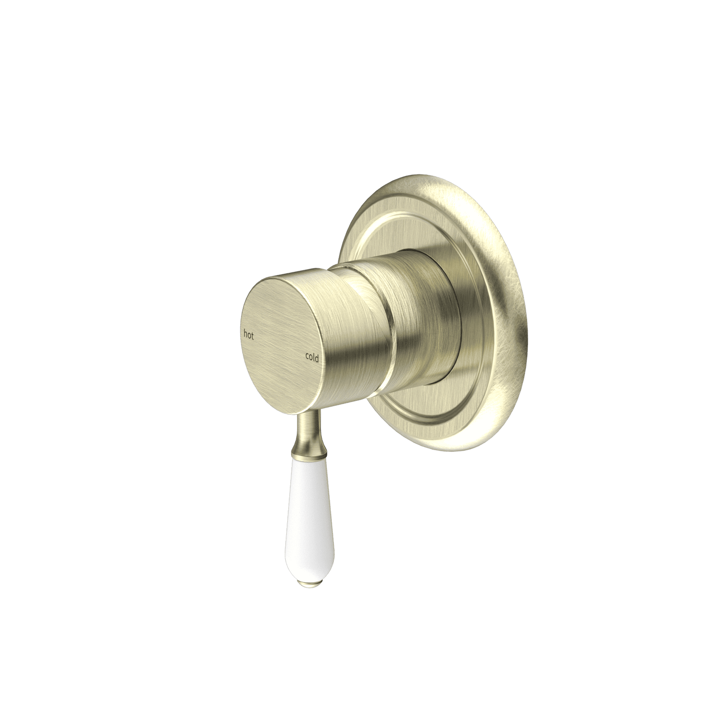 York Shower Mixer With White Porcelain Lever