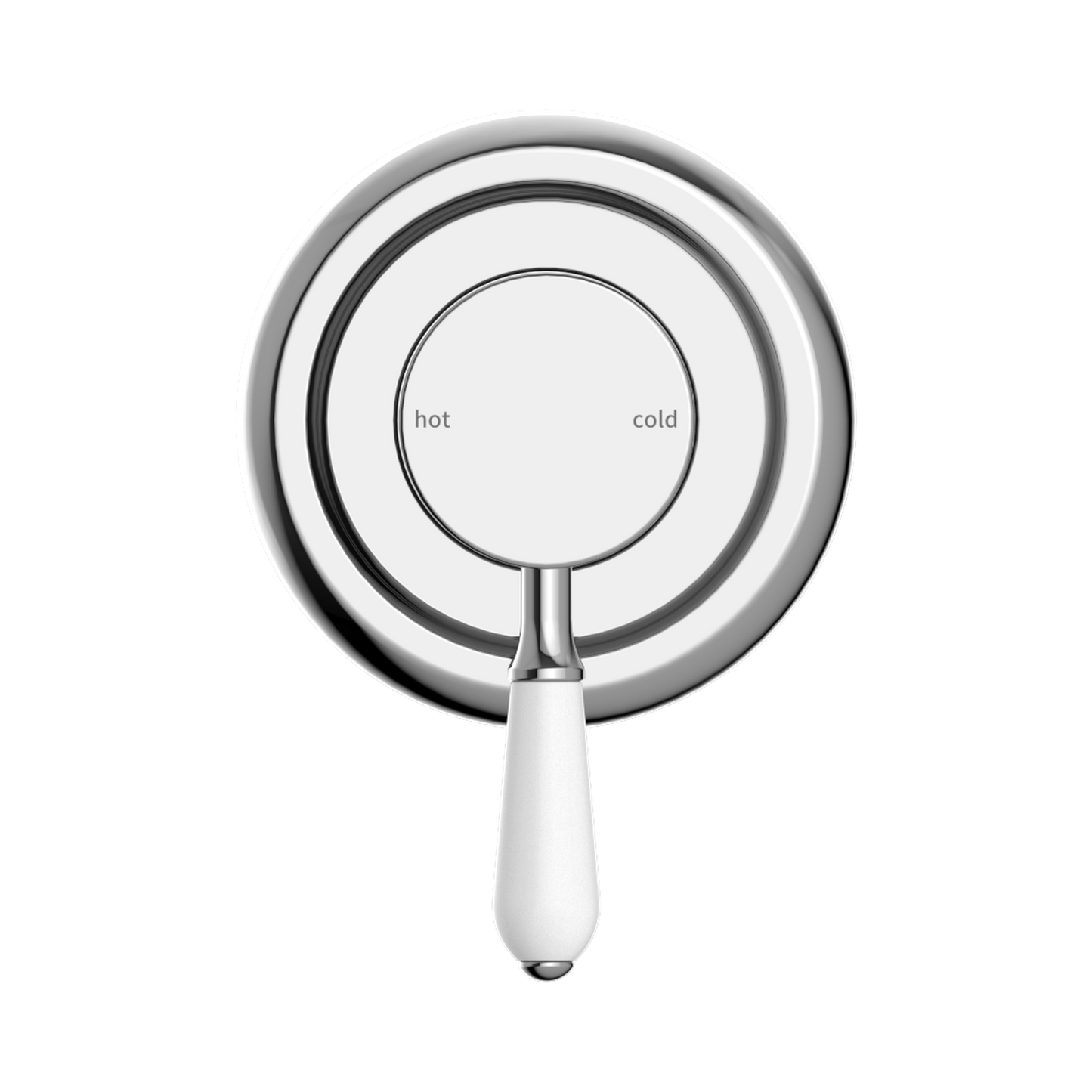 York Shower Mixer With White Porcelain Lever Chrome