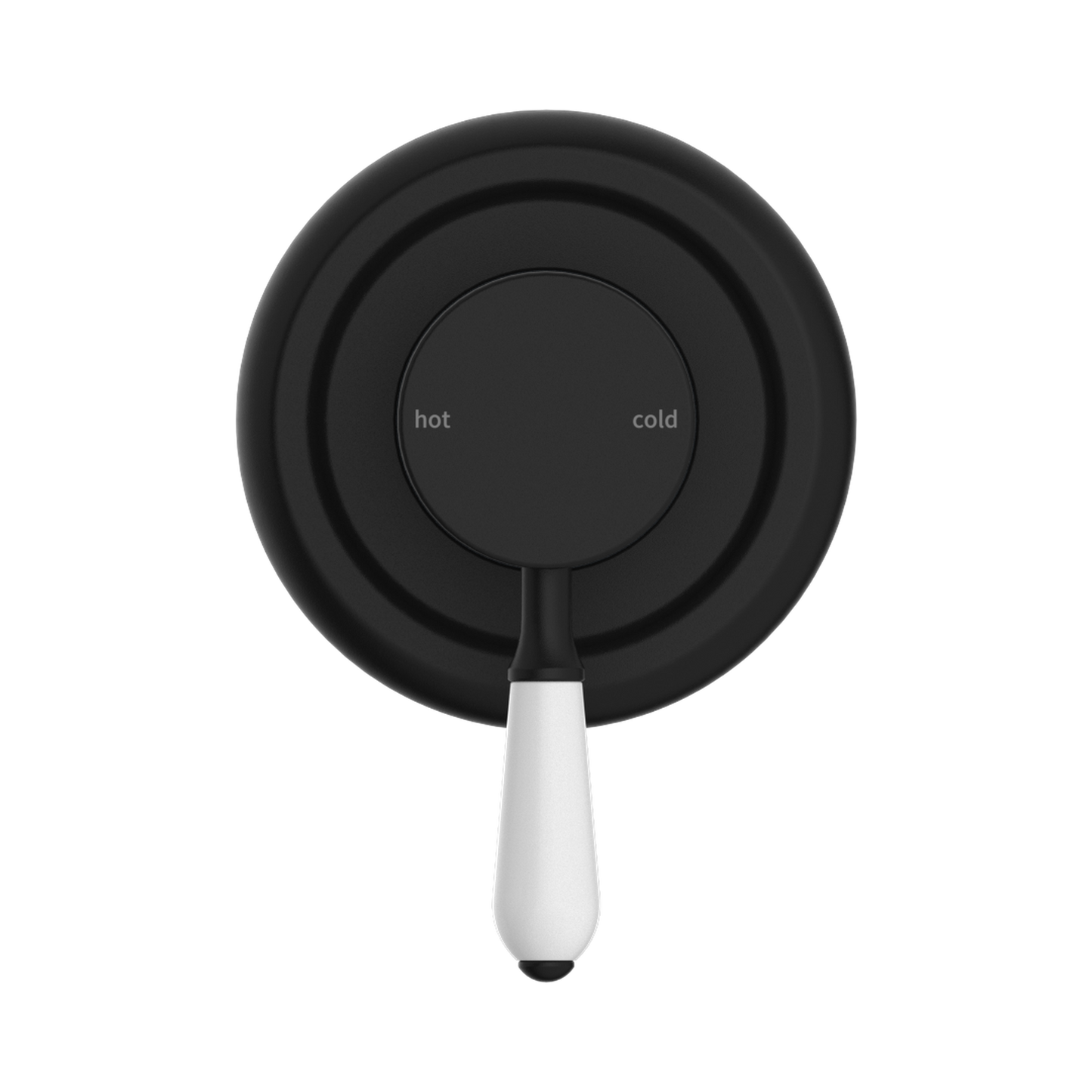 York Shower Mixer With White Porcelain Lever Matte Black